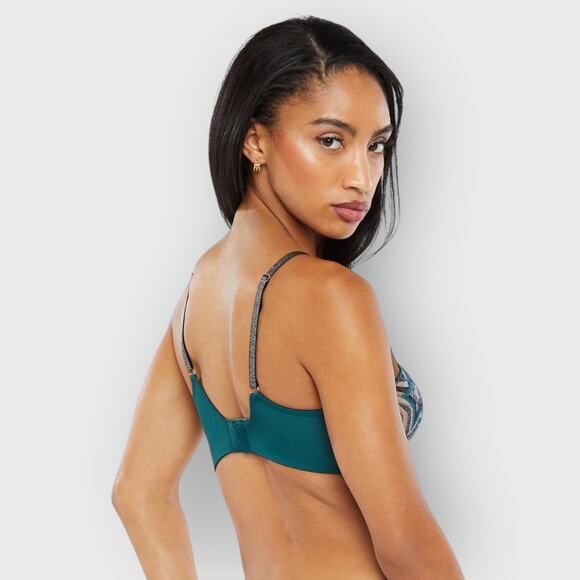 Savage X Fenty Shining Star Embroidered Unlined Demi Bra | 32D | Blue Festival - Picture 10 of 10